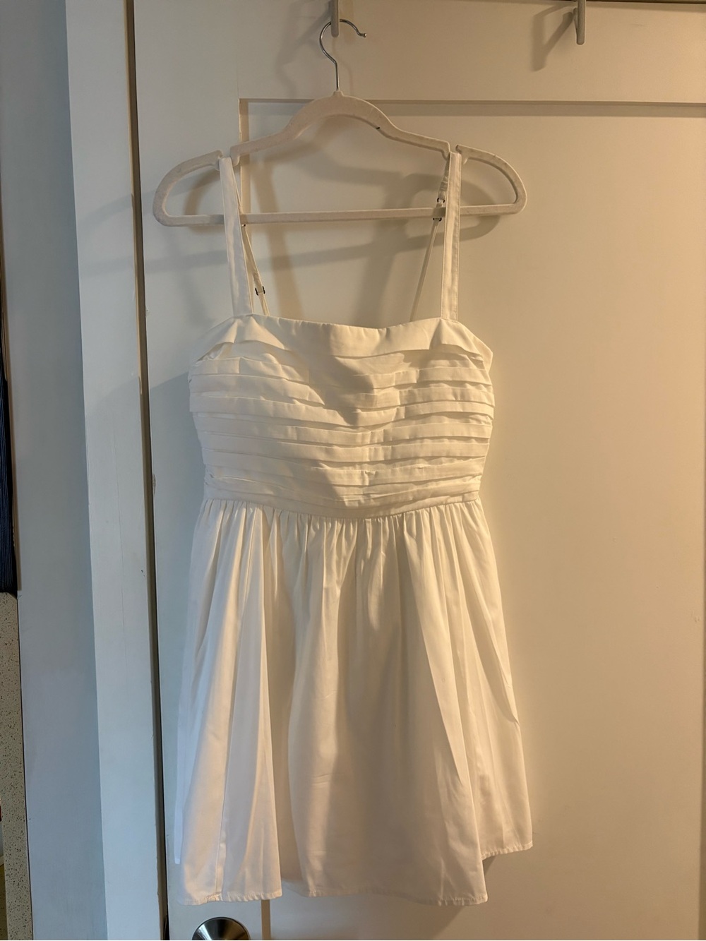 Rebecca Taylor White Pleated Bodice Mini Dress